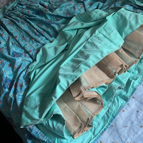 Blue Lehenga Set (skirt/top/shawl) - Picture 5 of 8